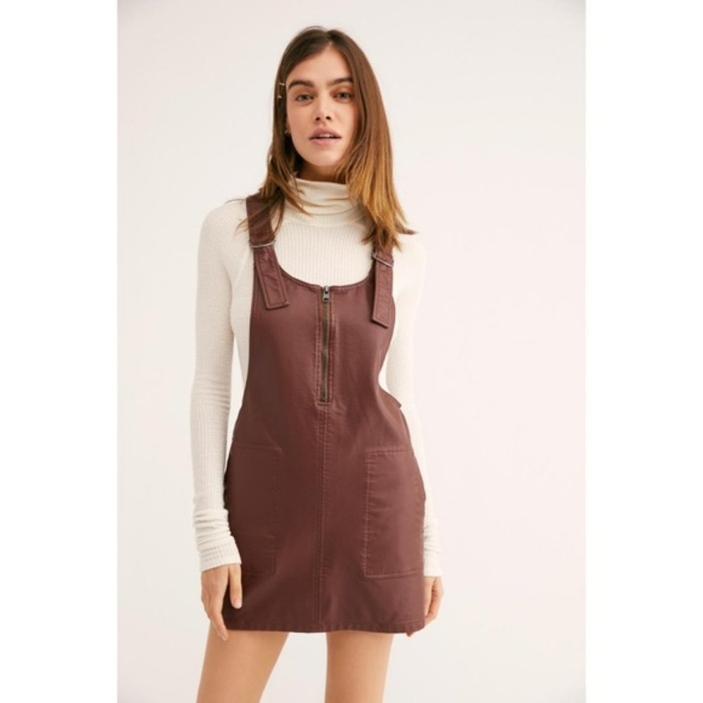 Free People Freya Vegan Leather Jumper Overalls